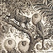Autor: Peter KIK, Ak. maliar, Nzov diela: Ex Libris - Michaela a Gabriel, Technika: lept, Motv: figurlne, akty, Rozmery: 14,7x14,3, Rok: 2012