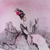 Autor: Katarína VAVROVÁ, Akademická maliarka, Názov diela: Parížanka z Knossosu, Technika: ručne kolorovaný lept, Motív: figurálne, akty, Rozmery: 29,5x29,5 cm, Rok: 2020