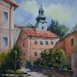Autor: Peter GRCSS, Nzov diela: Star zmok z Pechovej ulice, Technika: olej, Motv: krajina, architektra, Rozmery: 50 x 40 cm, Rok: 2022